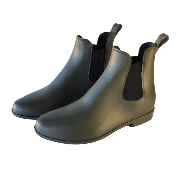 Women  Chelsea Water Rain Boots Ankle Pull On Almond Toe Block Hee… - Picture 6 of 8